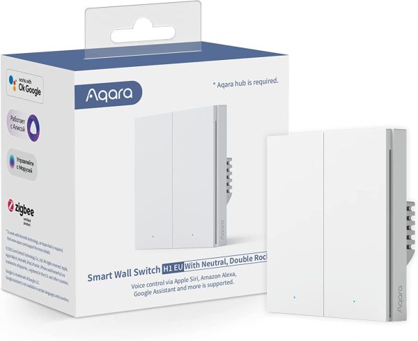 Aqara Smart Wall Switch H1 Double Rocker (עם אפס) - Image 2