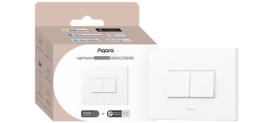מתג חכם Aqara H2 Horizontal (ללא אפס/עם אפס) – שני לחצנים, שני ערוצים