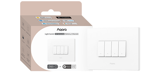 מתג חכם Aqara H2 Horizontal (ללא אפס/עם אפס) – ארבעה לחצנים, שלושה ערוצים